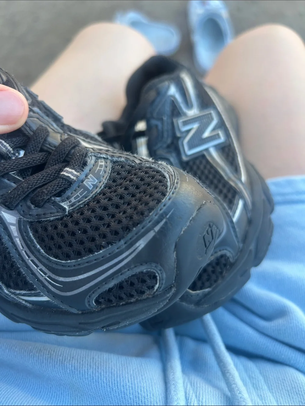 New Balance Kids Black and Silver Athletic Sneaker
